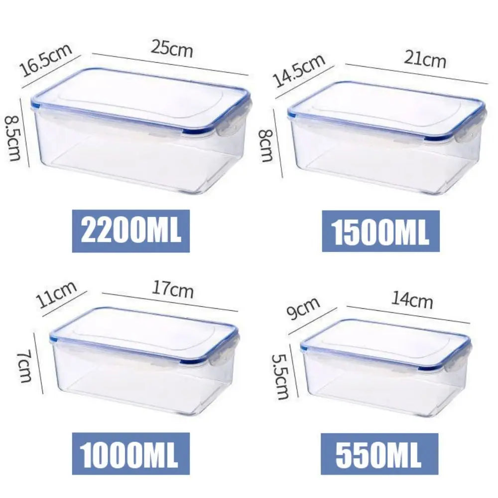 Stackable Fridge Storage Box with Lid — Transparent, Microwave Safe