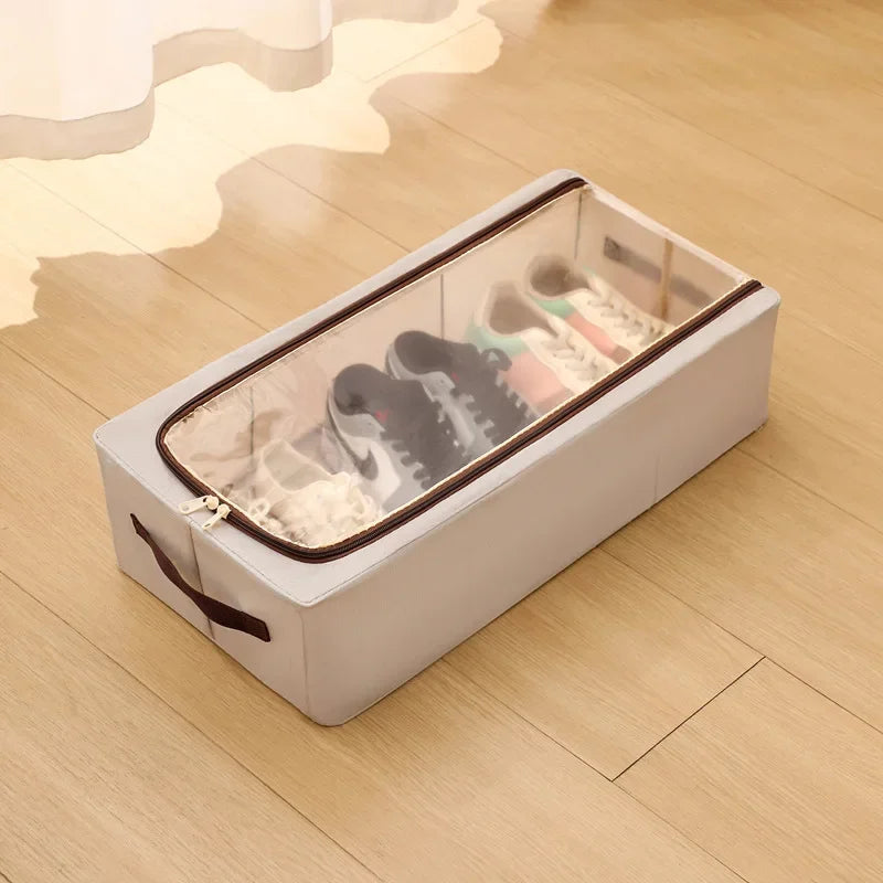 Under-Bed Shoe Storage Organizer with Clear Window