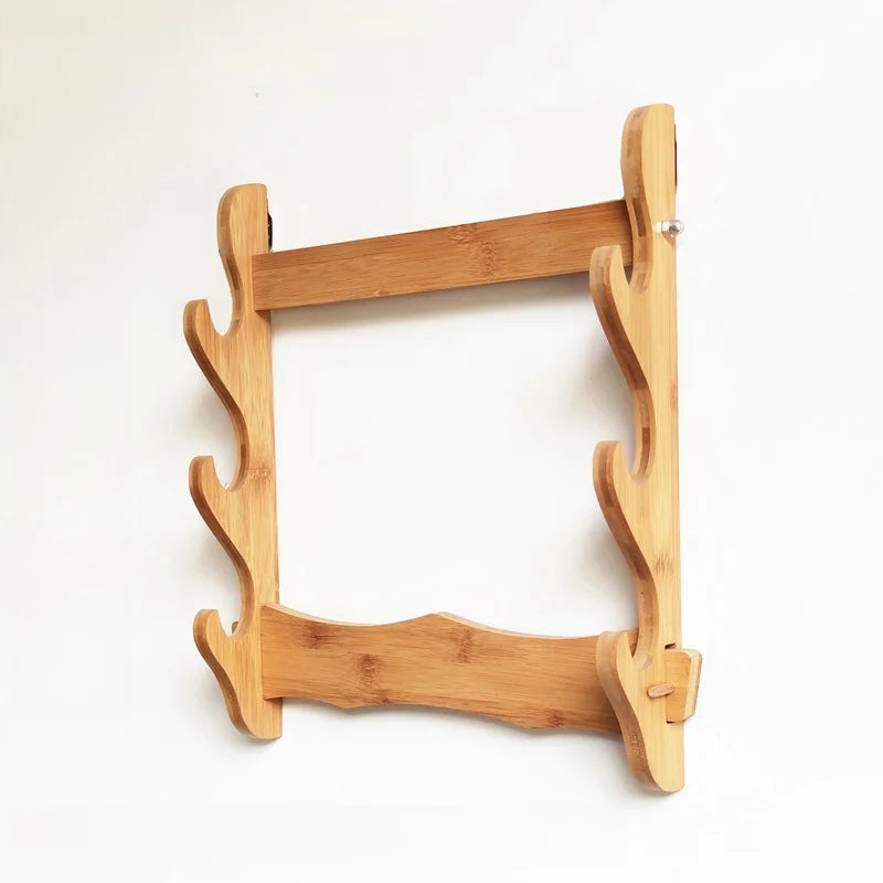 Wall-Mounted Katana Sword Display Rack — Japanese Samurai Decoration