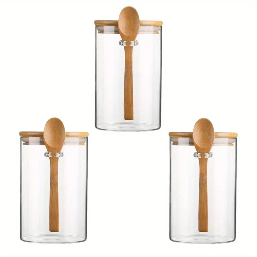 Overnight Oats Glass Jars with Spoon — Airtight, Freezer Safe, Set of 1–4