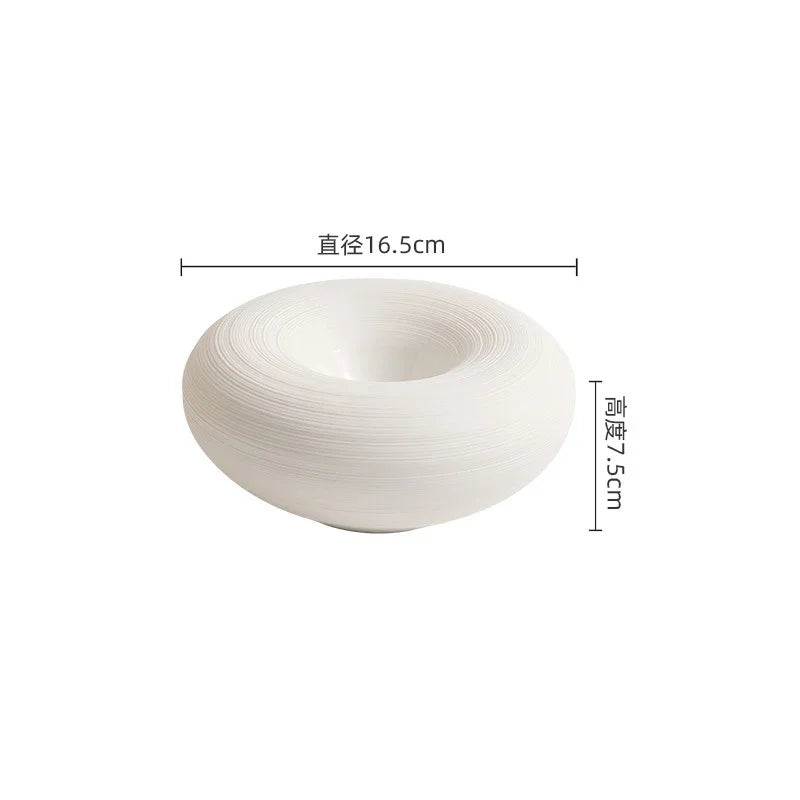 White Double-Layer Ceramic Serving Plate — Insulated, Restaurant Tableware