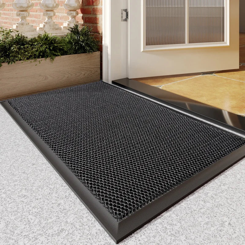 Super Soft PVC Non-Slip Door Mat – Waterproof Braided Entrance Rug