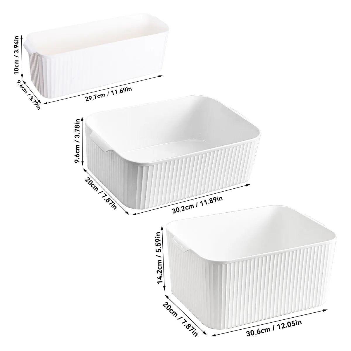 Stackable Plastic Storage Box with Handle — Kitchen, Bathroom & Desktop