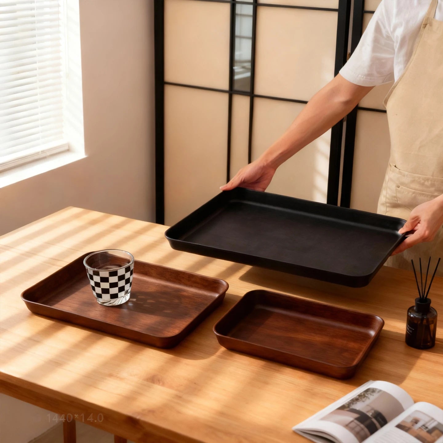 Deep Rectangular Plastic Storage Tray — Multi-Purpose Food & Kitchen Organiser