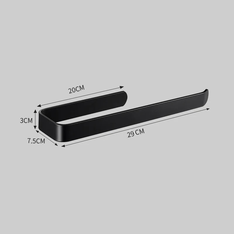Space Aluminum Towel Rack — No-Drill Self-Adhesive, Bathroom & Kitchen