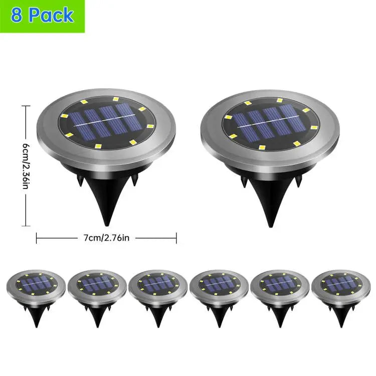 AMARYLLIS Solar Pathway In-Ground Lights – 8 LED Waterproof Outdoor Garden & Driveway Stake Lamps (8 pcs)