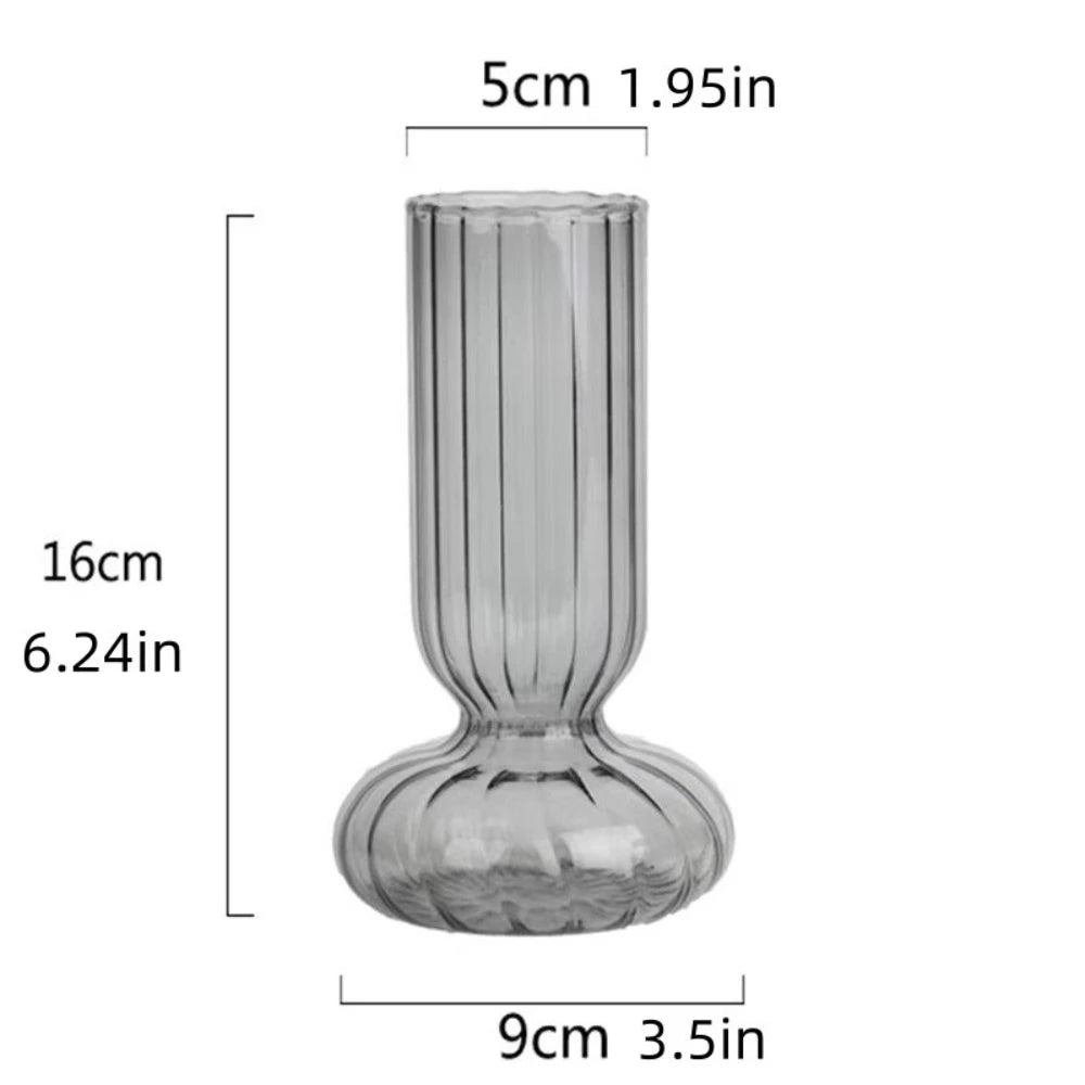 Nordic Striped Colourful Glass Vase — Hydroponic Tabletop Decoration