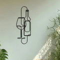 Black Metal Wall-Mounted Wine Rack — Minimalist Home Decor