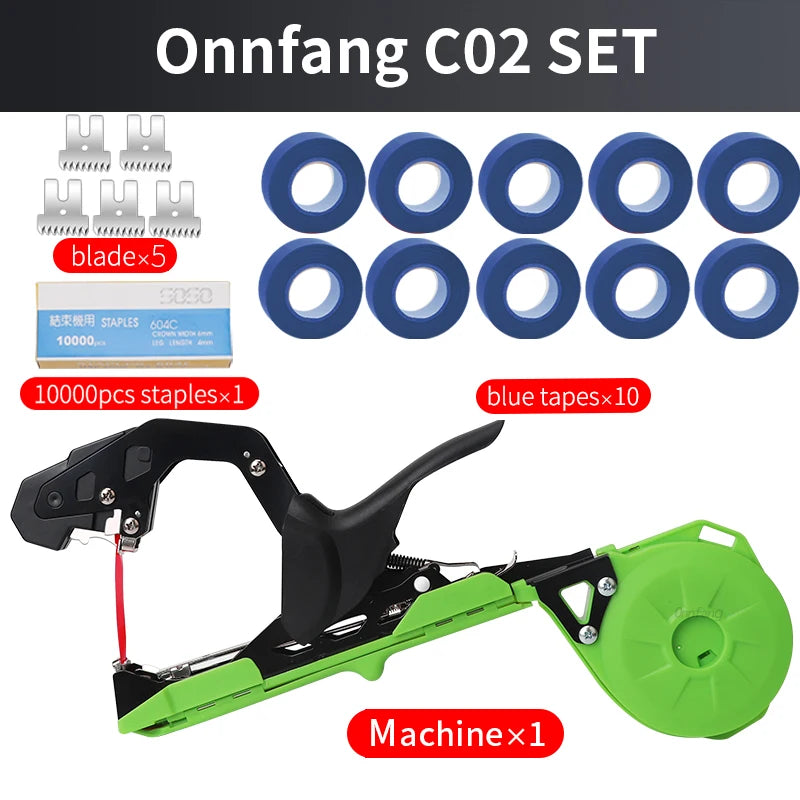 Onnfang Garden Hand Tying Machine – Lightweight Plant Tape Tool for Vegetables, Grapes & Tomatoes