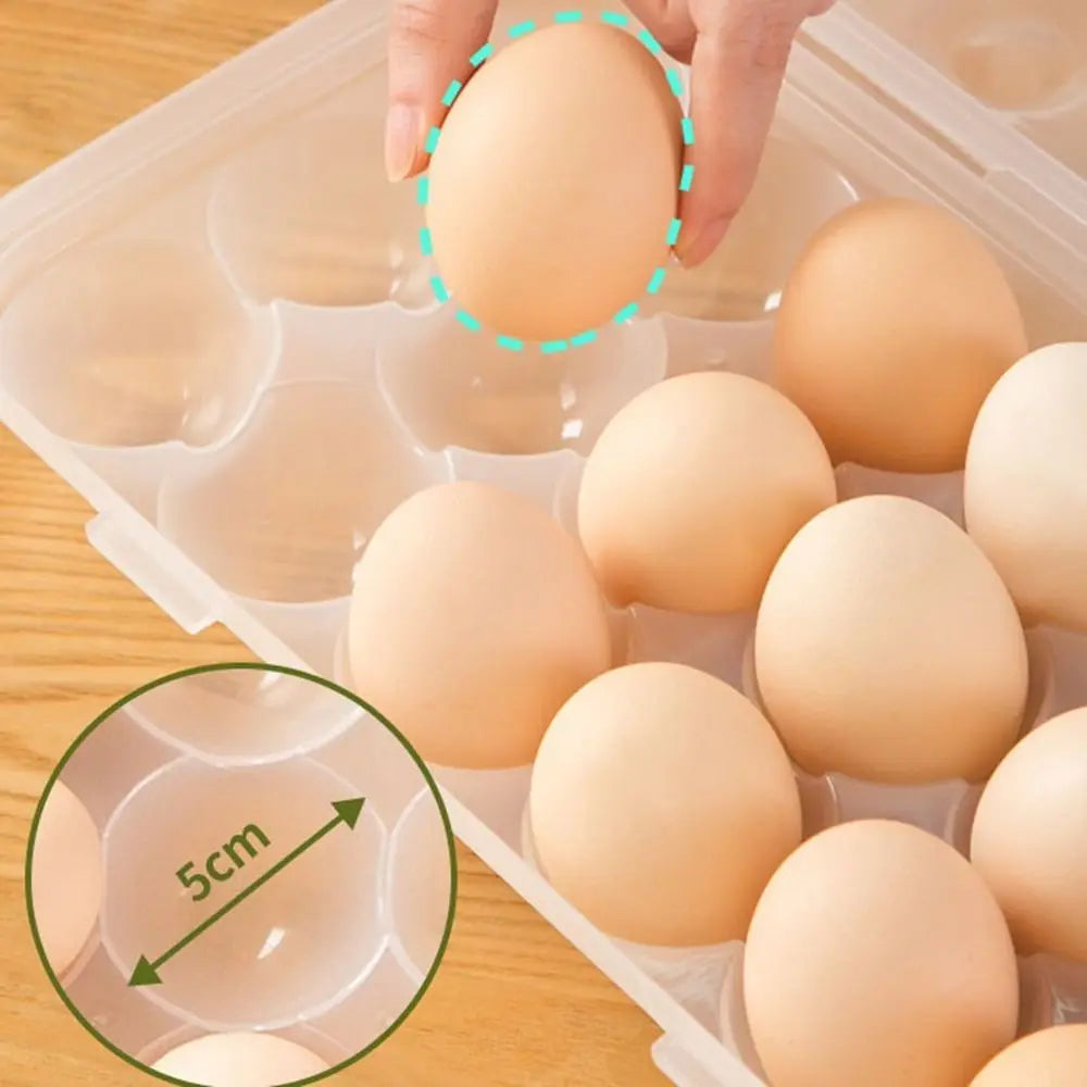 Snap-On Egg Storage Box with Lid — Stackable, for Fridge & Outdoor