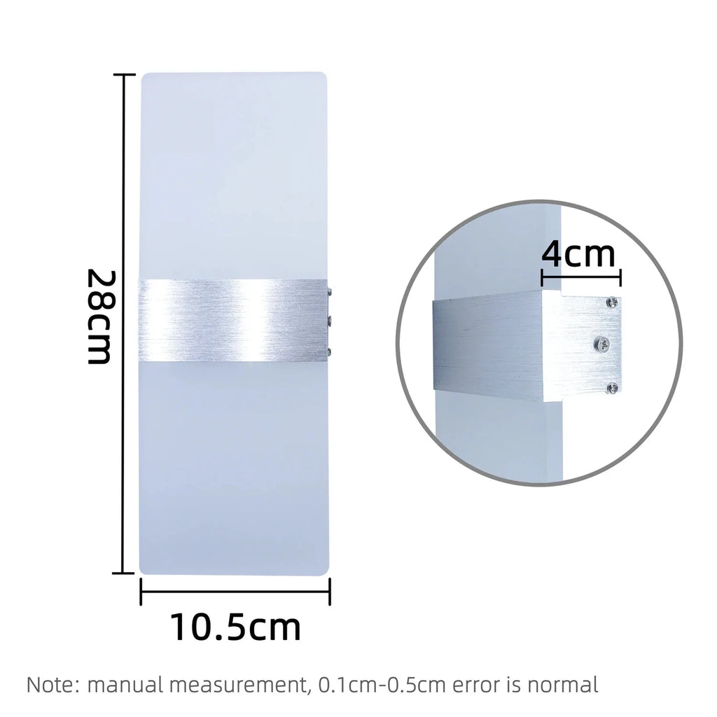 Acrylic LED Wall Sconce — 6W/12W, Black, Gold or Silver
