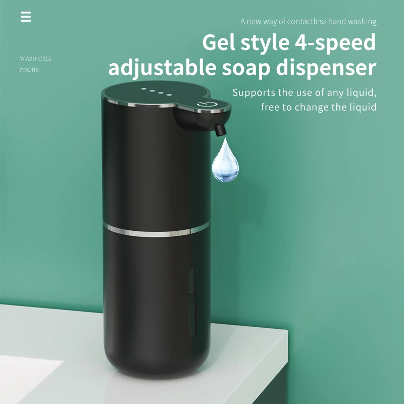 380ml Automatic Sensor Soap Dispenser — Rechargeable, 4-Level Dose, IPX5