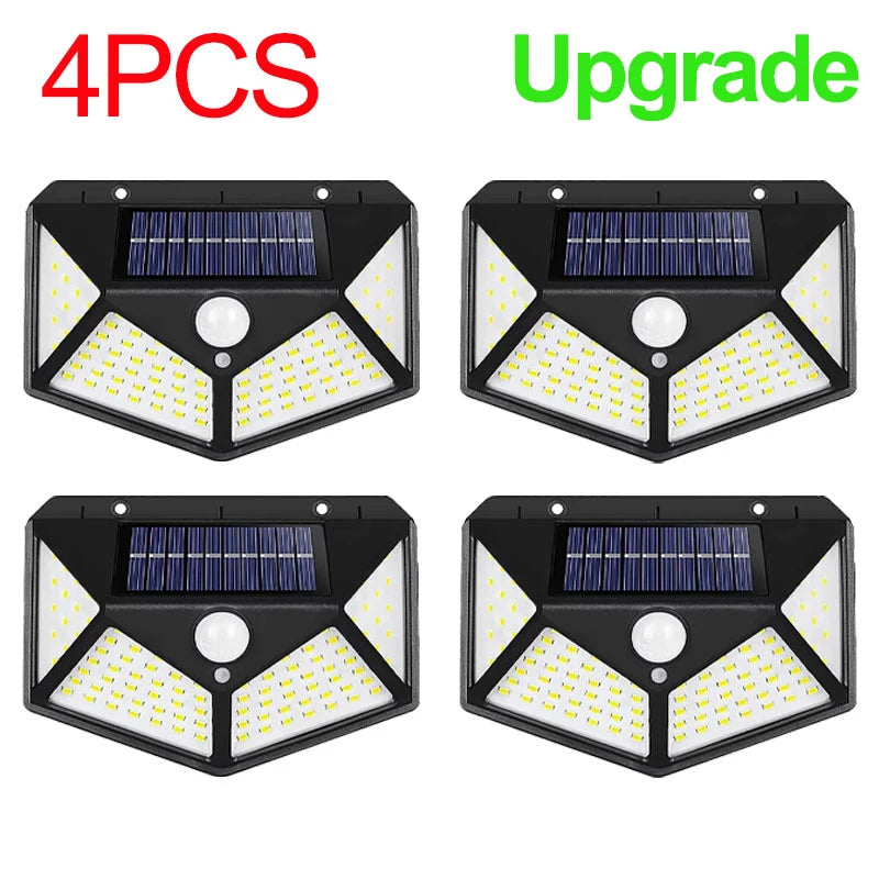 Solar Wall Light — 100 LED, Motion Sensor, Waterproof Outdoor