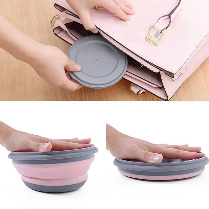 Silicone Foldable Lunch Box Bowl — Set of 3, Portable for Camping & Picnic