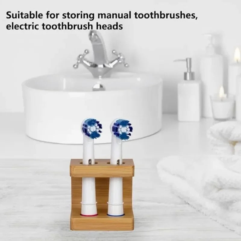 Bamboo Toothbrush Holder Stand — Multi-Slot, Freestanding Bathroom Organizer
