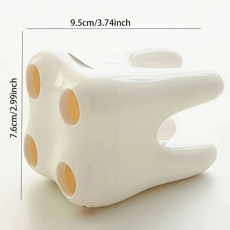 Tooth-Shaped Plastic Toothbrush Holder — Freestanding Bathroom Organizer