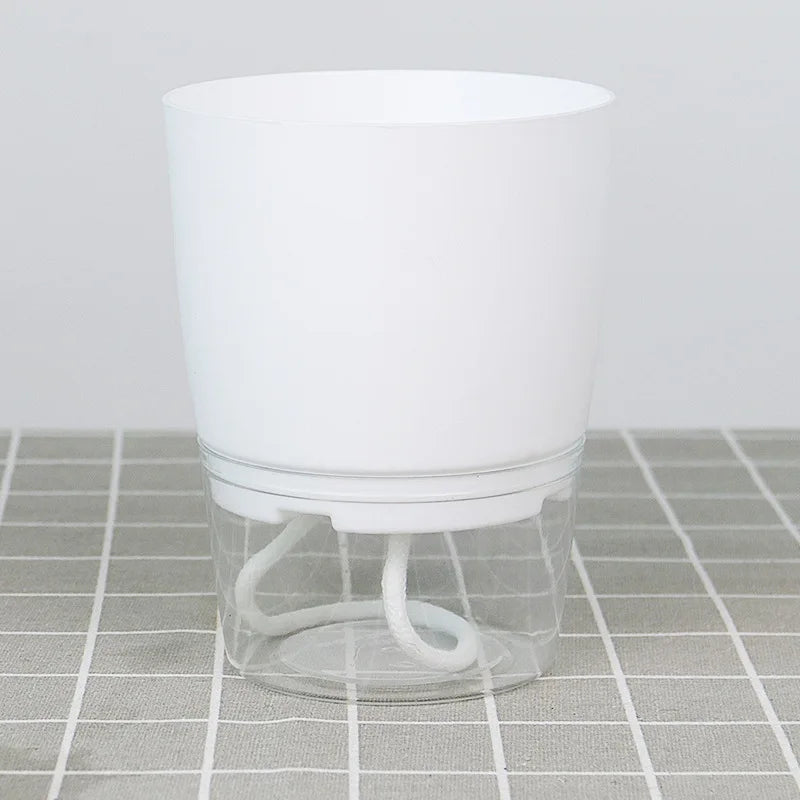 Self-Watering Hydroponic Plant Pot – Cotton Rope Water Absorption Planter (S/M/L)