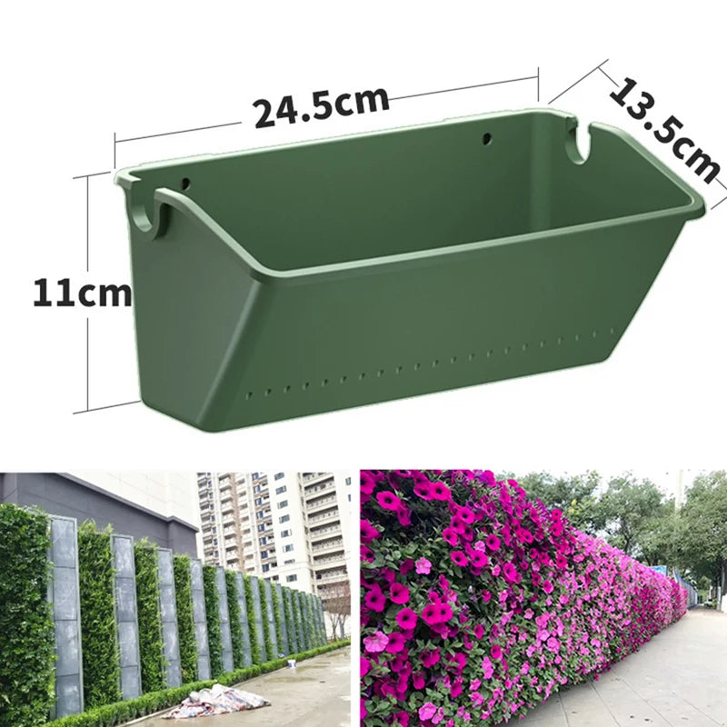 Wall-Mounted Hanging Planting Box – Vertical Green Wall Plastic Flower Pot