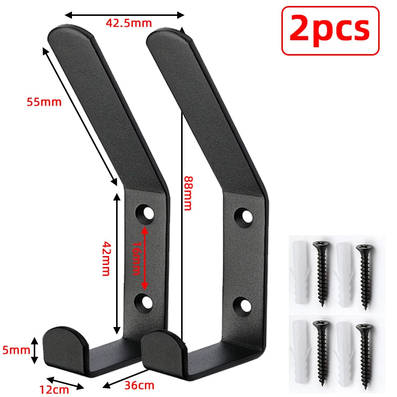 Heavy-Duty Black Metal Wall Hook — Coat, Towel & Bag Hanger