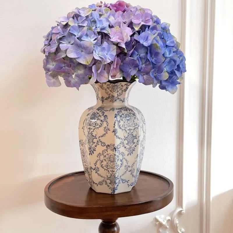 Hand-Painted Blue & White Porcelain Vase — Traditional Chinese Style
