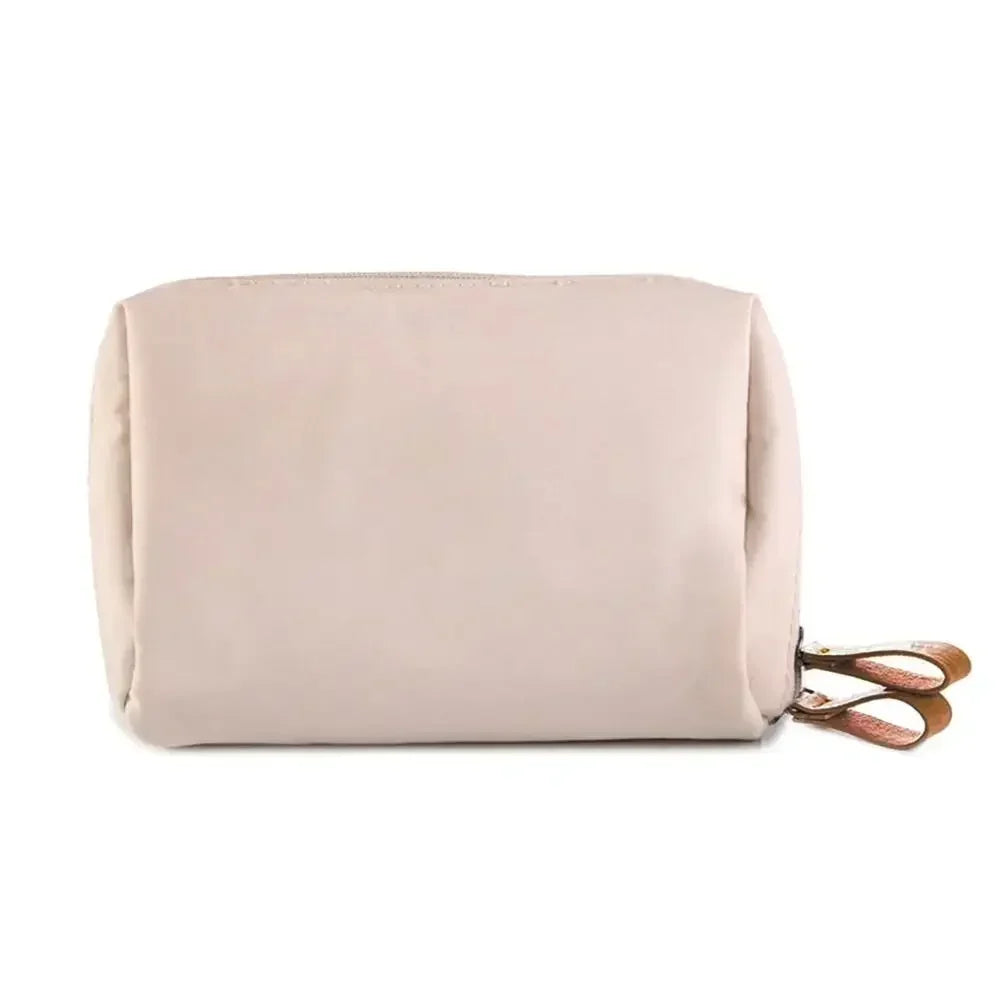 Korean-Style Nylon Cosmetic Bag — Waterproof Solid Colour Makeup Pouch