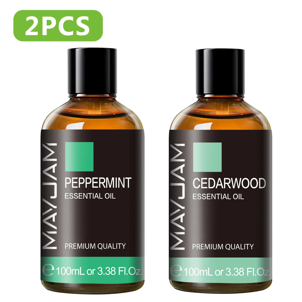 MAYJAM 100ml Pure Plant Essential Oil — Mint, Bergamot, Patchouli, Lemongrass & More