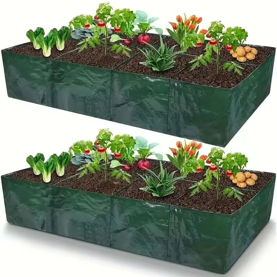 Multi-Grid Round Grow Bag – 4/6/8 Compartment PE Planter for Vegetables & Flowers