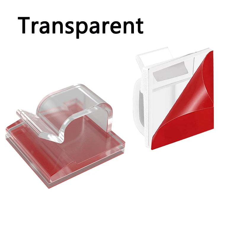 Self-Adhesive Acrylic Cable Clips — Wire Holder & Cord Organizer