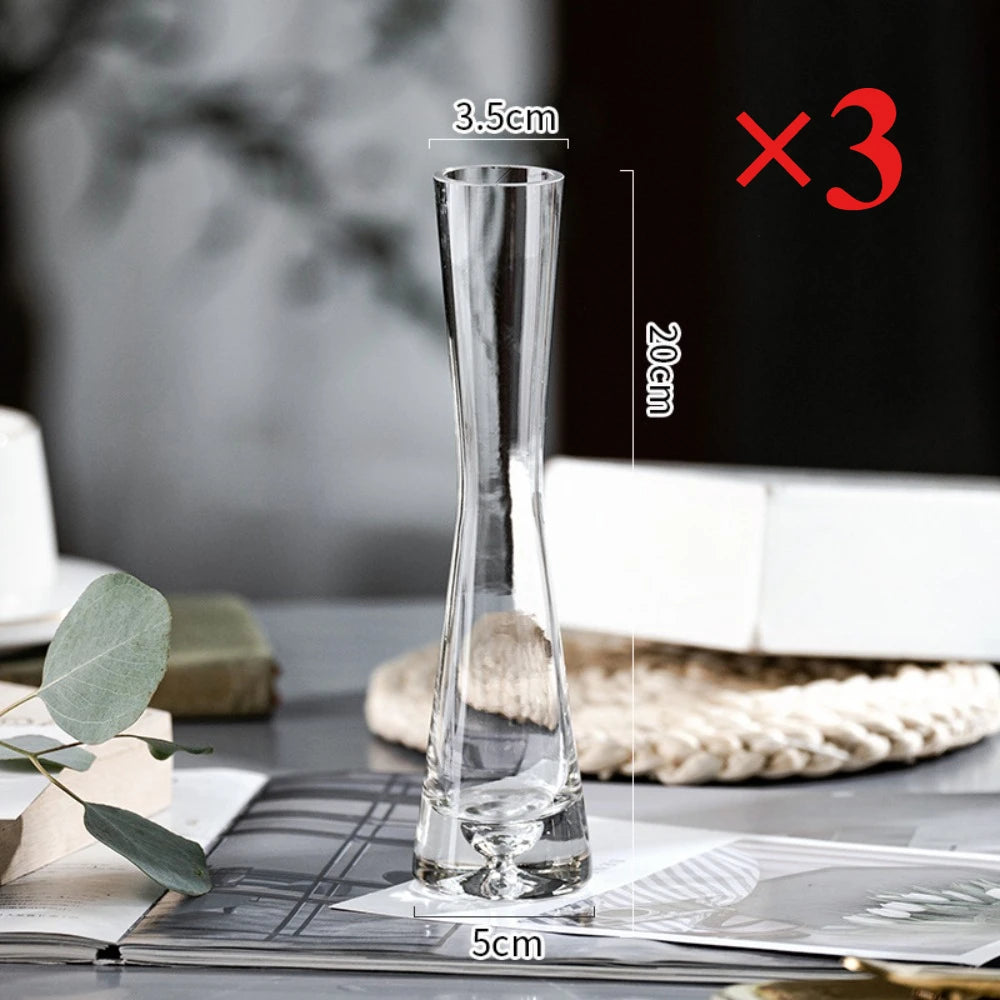 Borosilicate Glass Slanted Mouth Vase — European Style, 2 Designs