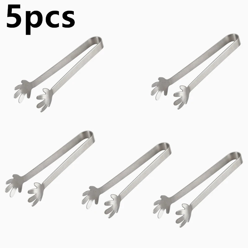Stainless Steel Mini Serving Tongs — for Sugar, Ice, Snacks & Coffee Bar