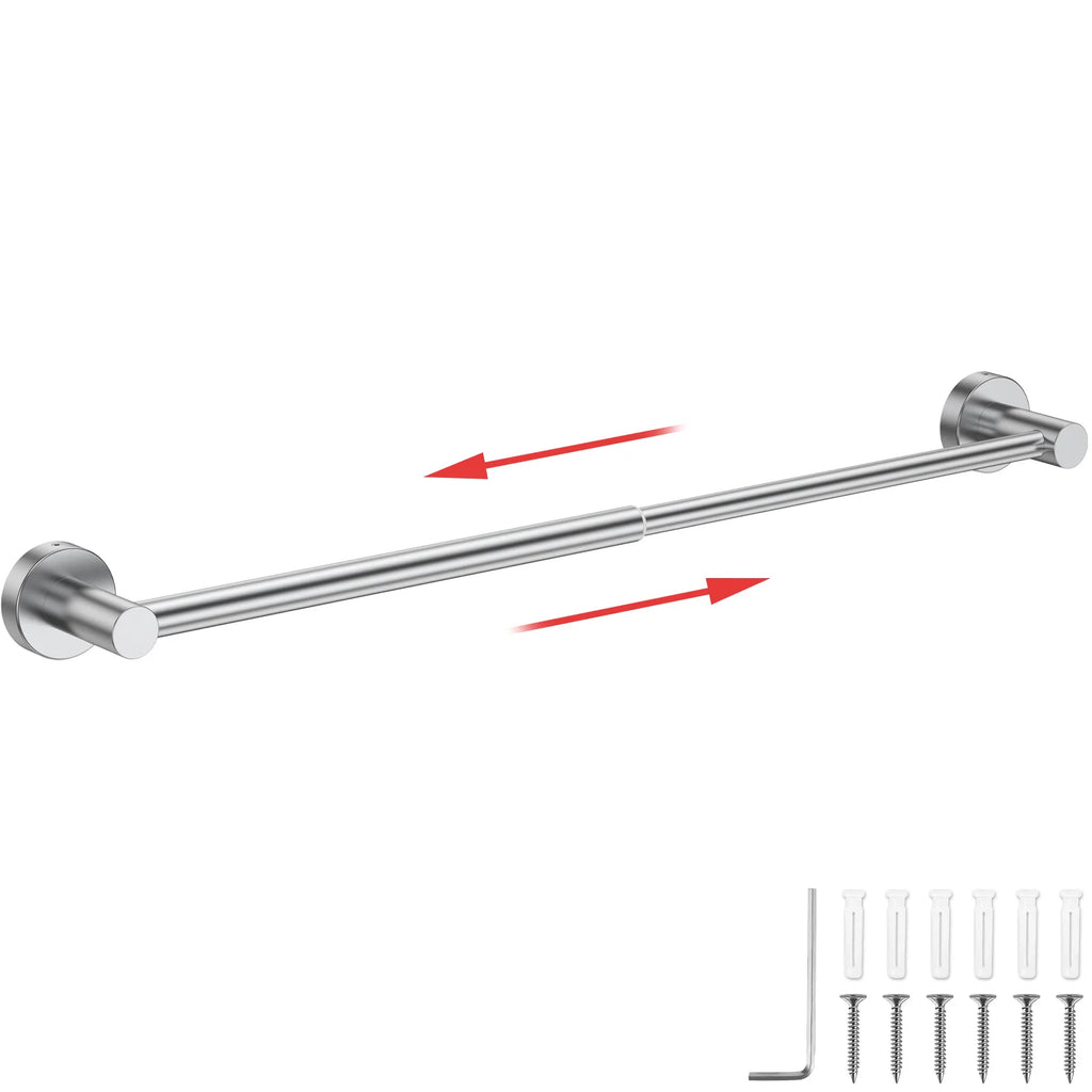 Retractable Stainless Steel Towel Bar — Adjustable 35–63cm, Black or Silver