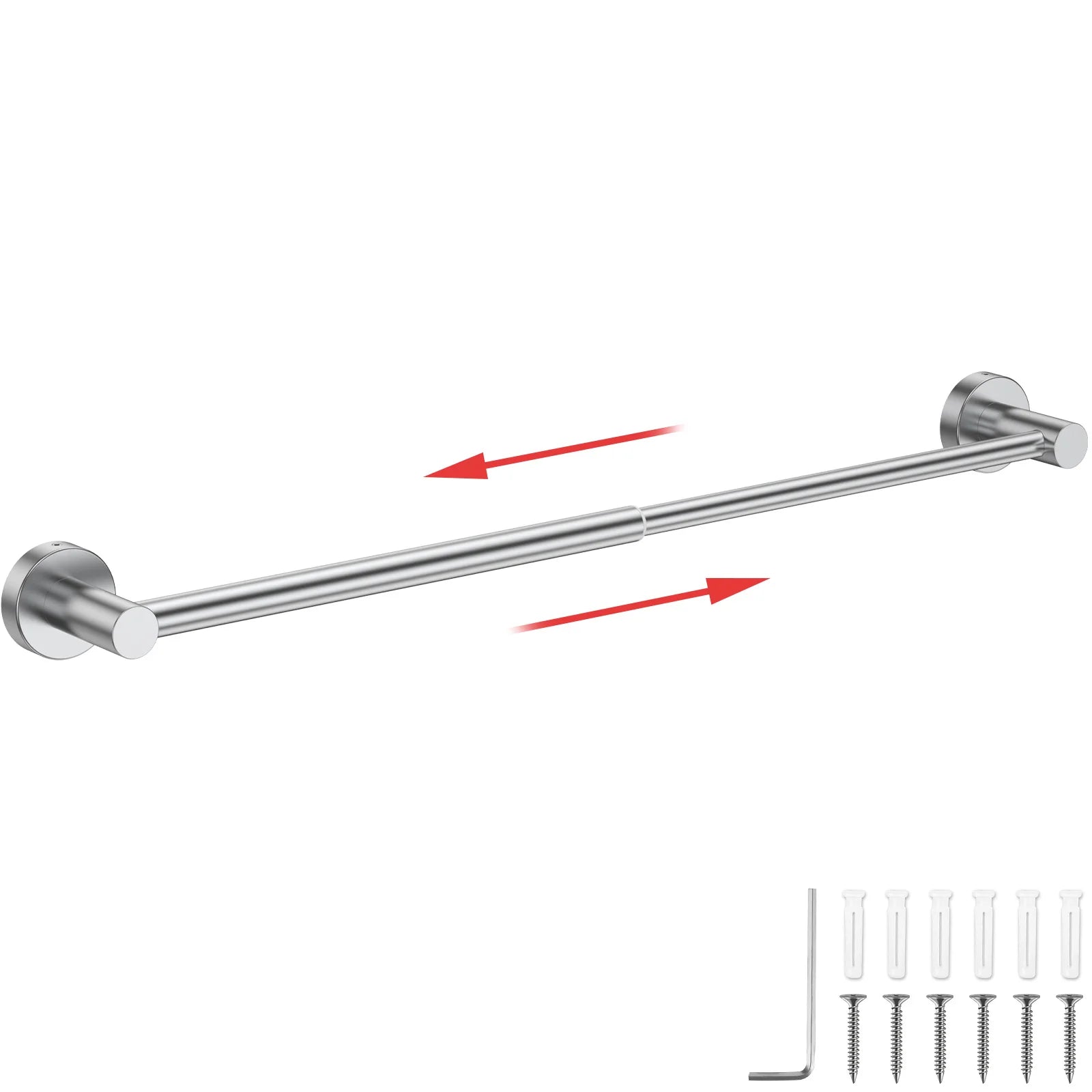 Retractable Stainless Steel Towel Bar — Adjustable 35–63cm, Black or Silver