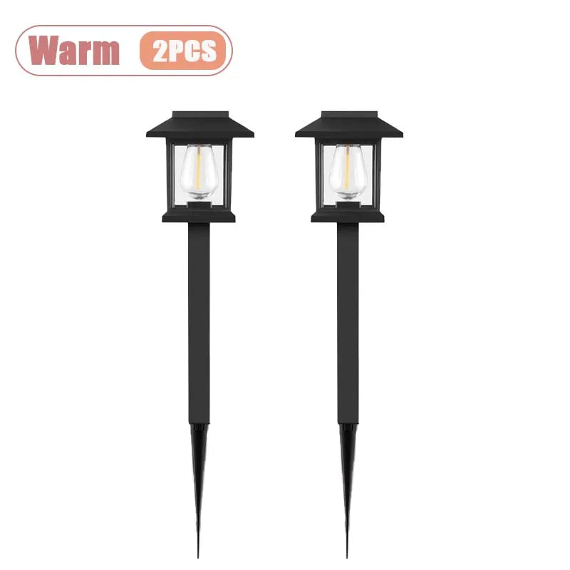 Solar LED Ground Stake Light – Warm Tungsten Glow Pathway Lamp for Garden, Villa & Courtyard