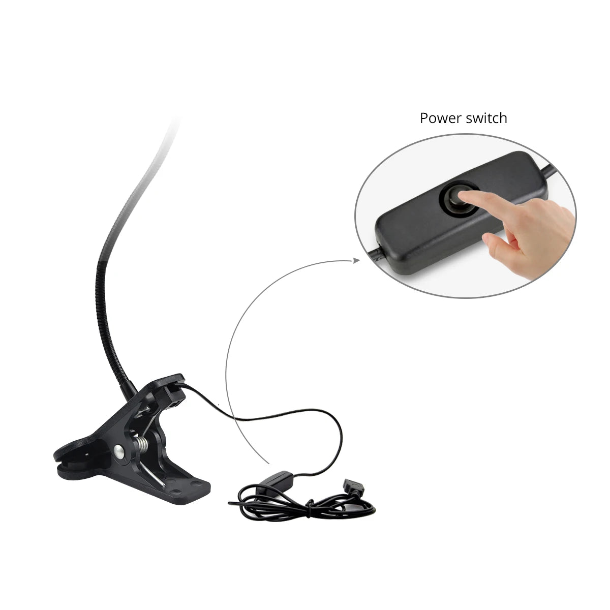Flexible USB Clip Desk Lamp — Gooseneck, Warm or Cool White, Black or Silver