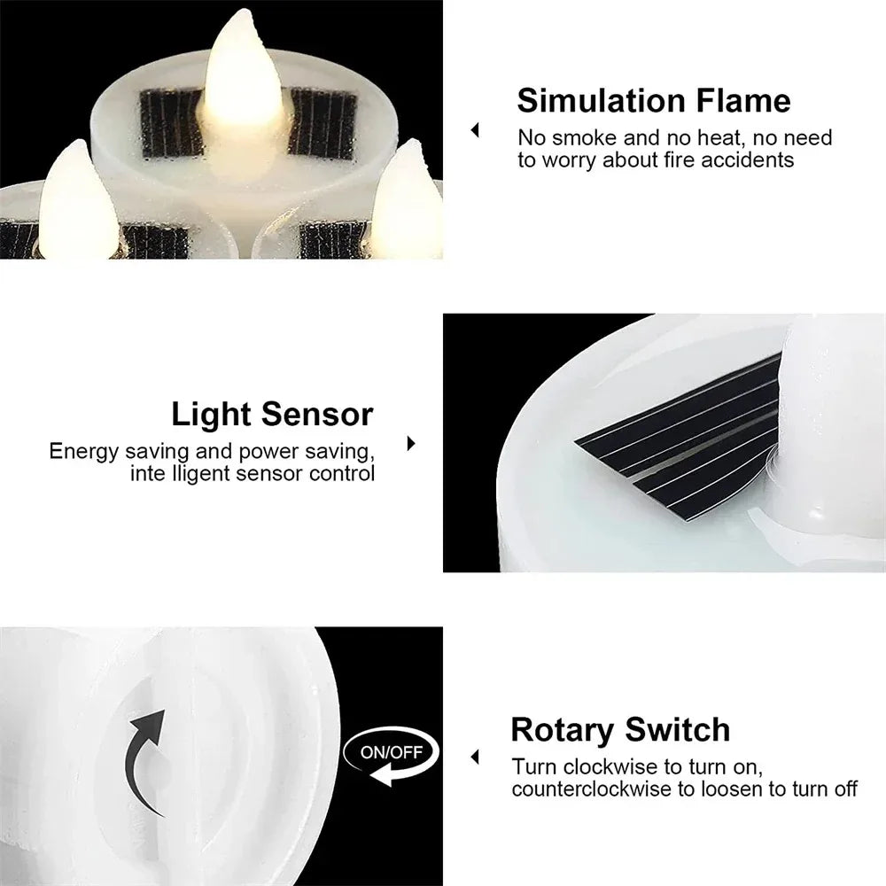 Solar Flameless LED Tea Light Candles – Waterproof Warm Flicker for Garden & Party (1–10 pcs)