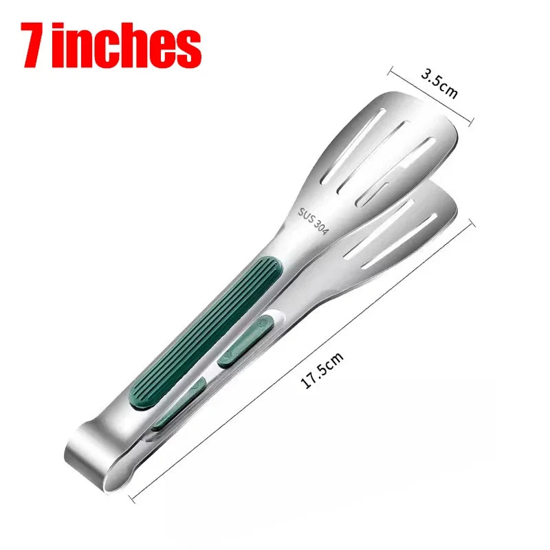 Stainless Steel Food Tongs — BBQ, Salad & Buffet, Non-Slip Grip