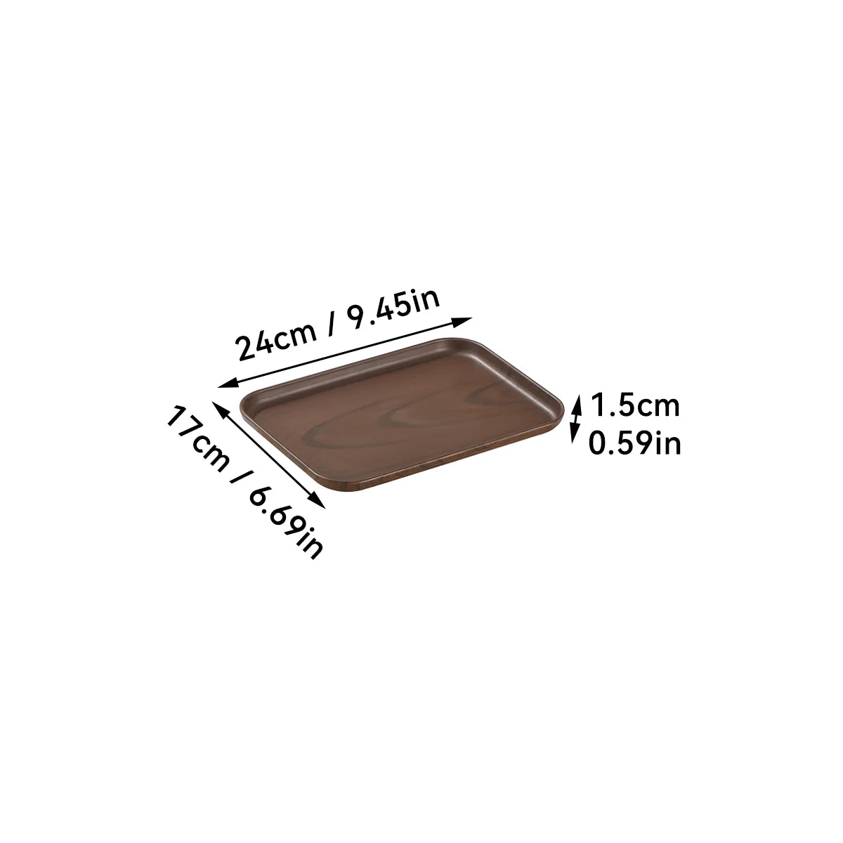 Wood Grain Plastic Stackable Food Serving Tray — Large Capacity Kitchen Organiser