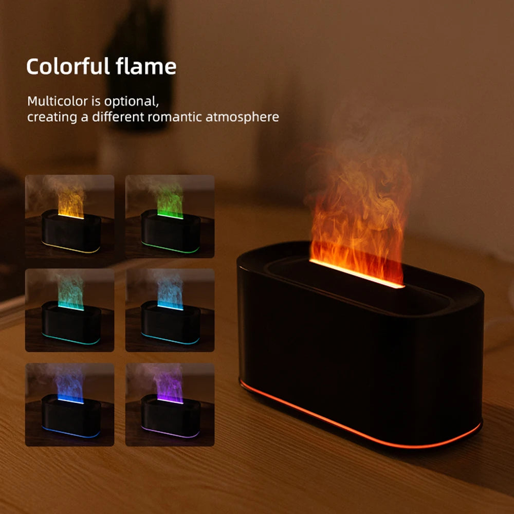 Flame Essential Oil Diffuser — 7 Colour LED Humidifier with Auto-Off