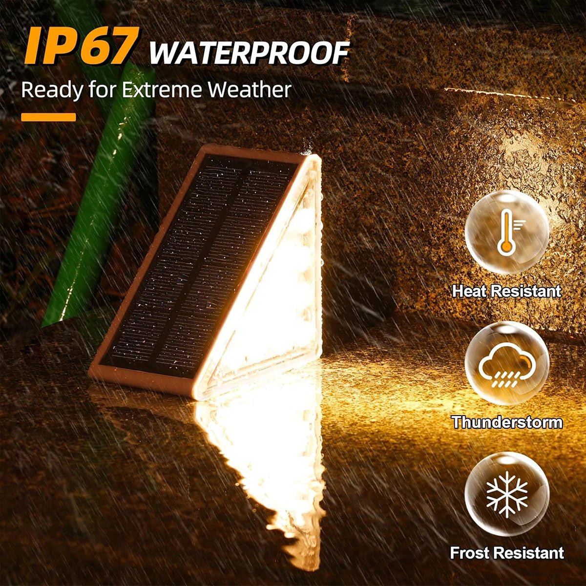 LED Solar Step & Stair Lights – IP67 Waterproof Outdoor Deck & Path Lights for Yard & Garden