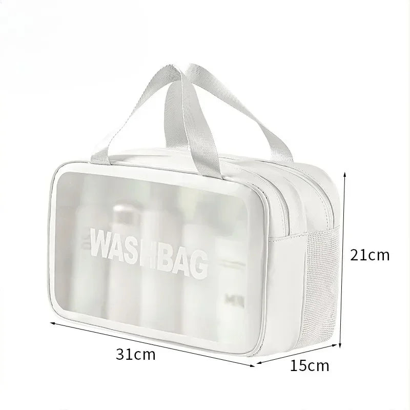 Dry-Wet Separation Toiletry Bag — Double-Layer PU Travel Cosmetic Pouch