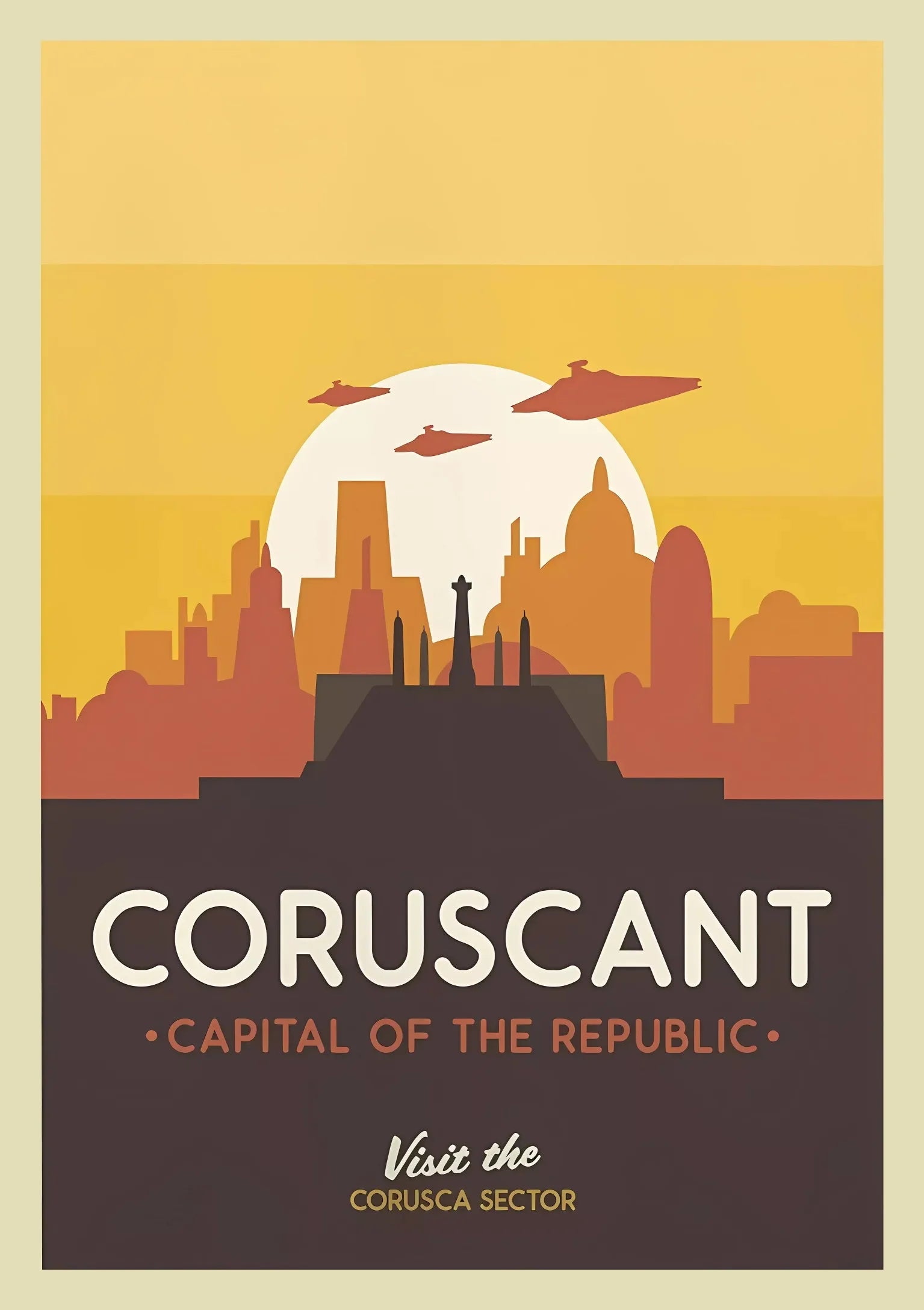 Galaxy & Planet Canvas Wall Art Poster — Unframed, Multiple Sizes