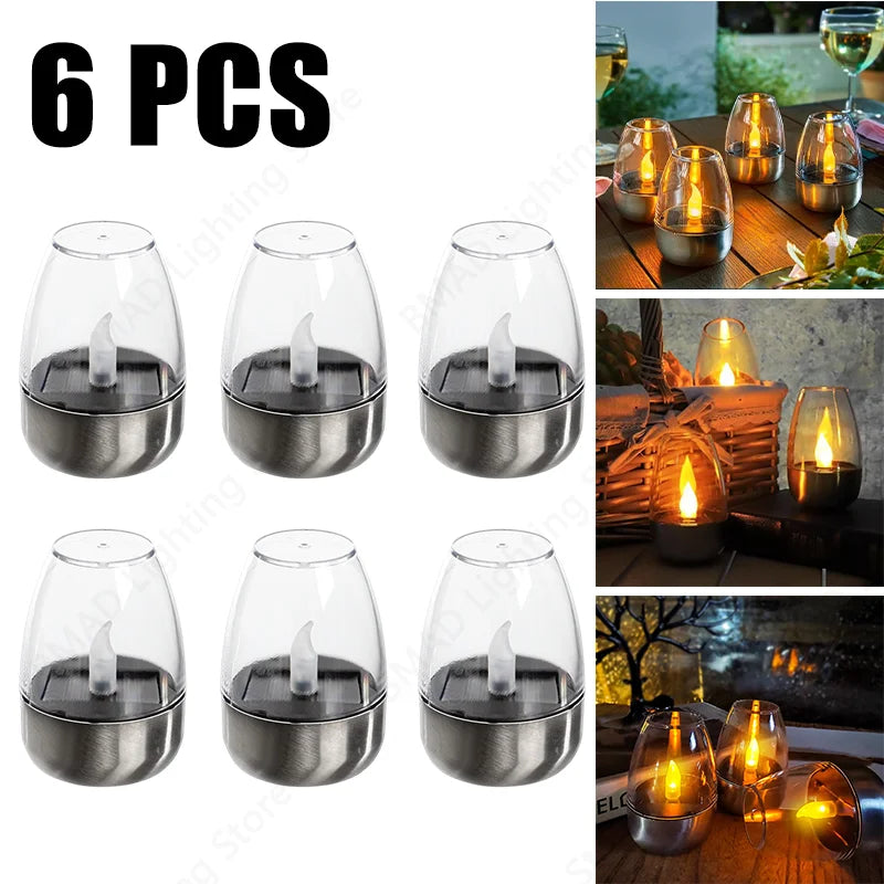 Solar Powered Flameless LED Candle Lamp — Outdoor Waterproof Night Light
