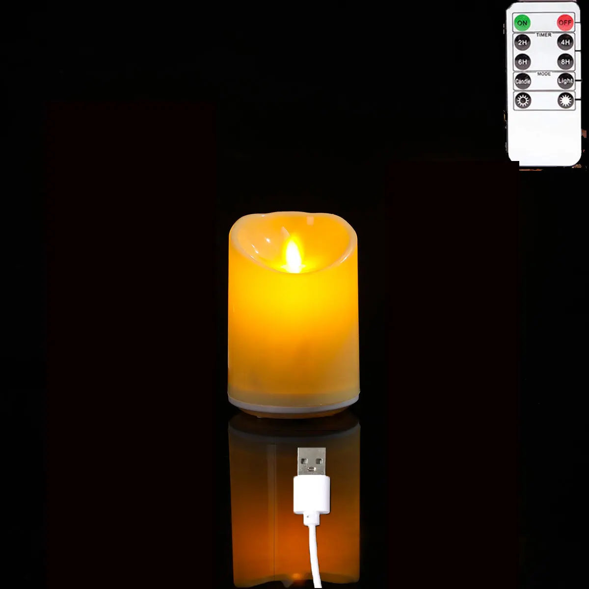 USB Rechargeable LED Candles with Remote Control — Set of 1 or 3