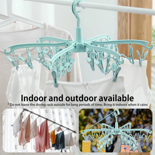 24-Clip Folding Rotatable Sock Hanger