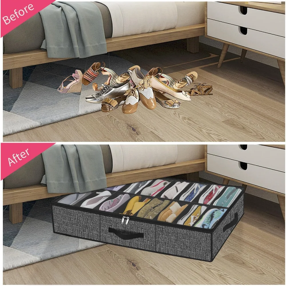 Under-Bed Shoe Organizer for 12 Pairs