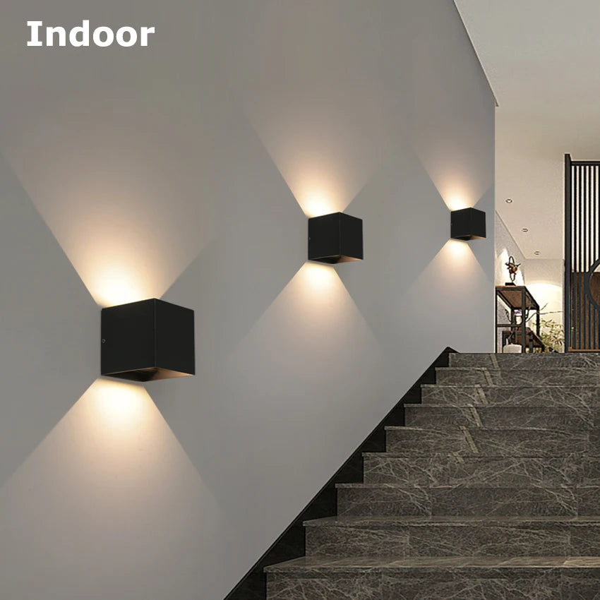 IP65 Waterproof LED Wall Lamp — 6W/12W, Black, White or Grey