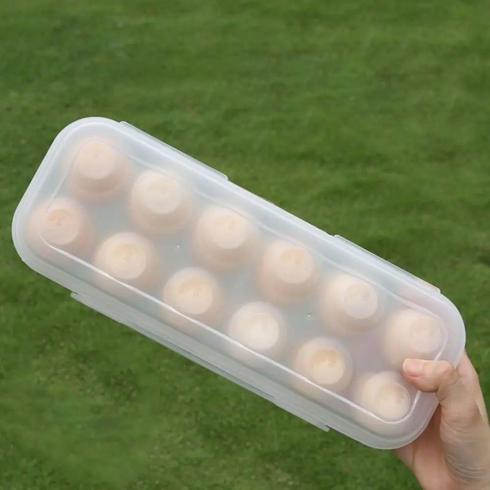 Snap-On Egg Storage Box with Lid — Stackable, for Fridge & Outdoor