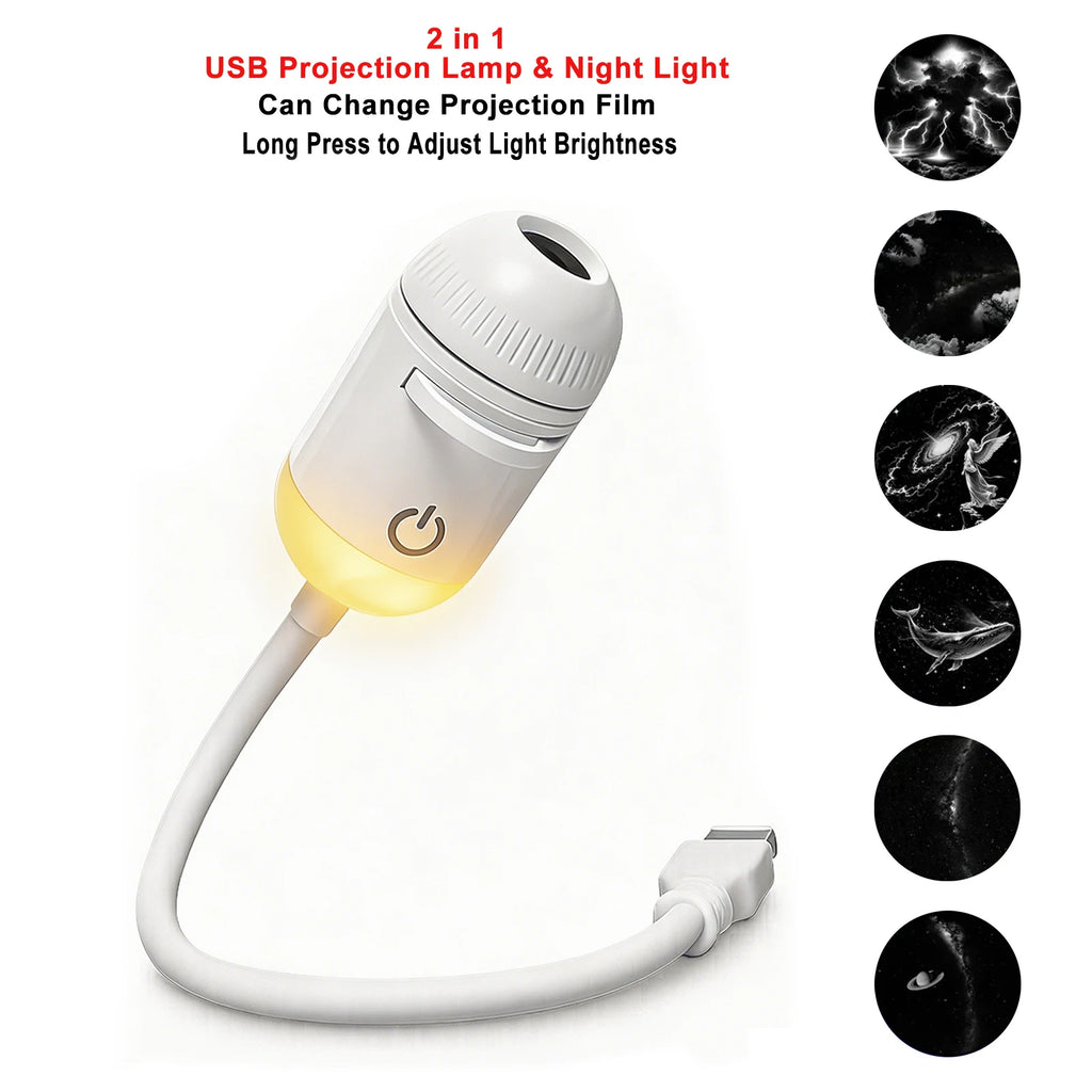 USB Star & Galaxy Projector Light — Car, Bedroom & Tent Atmosphere