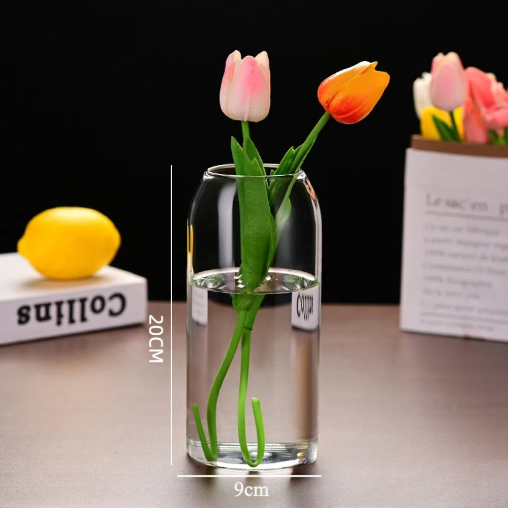 Simple Modern Transparent Glass Flower Vase — Hydroponic & Decorative