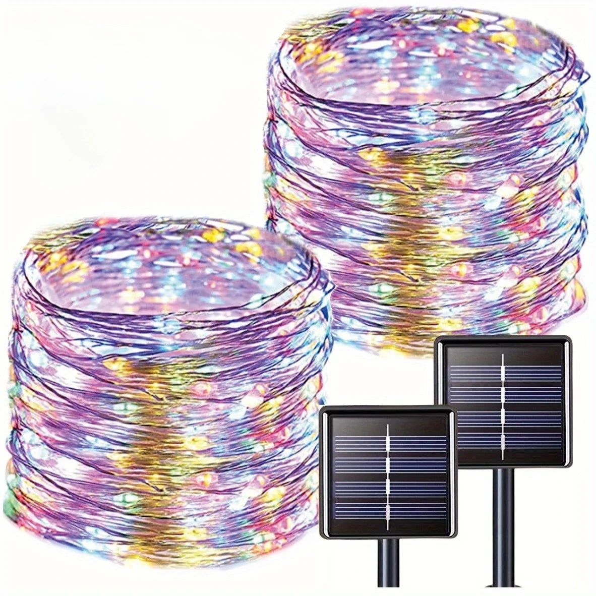 Solar Copper Wire Fairy Lights — 8 Modes, Waterproof, Indoor & Outdoor